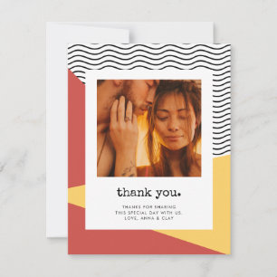 80s Pop art Memphis style Thank you photo Card