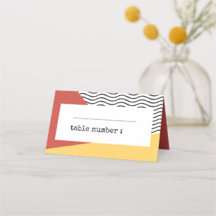 80s Pop art Memphis style wedding Place Card