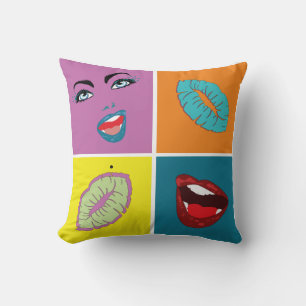 80's Pop Art Throw Pillow