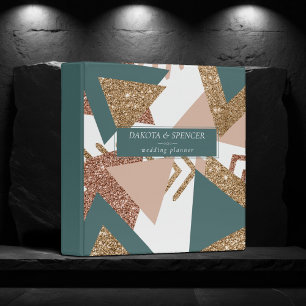80s Retro Abstract   70s Green and Gold Planner Binder