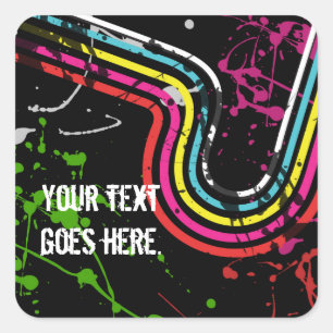 80's Retro Anniversaire fête en faveur autocollant