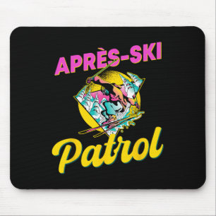 80s Retro Apres-ski Patrol Wear 90s Skiing  Mouse Pad