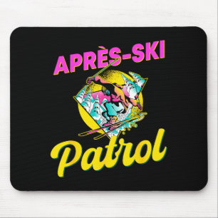 80s retro apres-ski patrol wear 90s skiing mouse pad