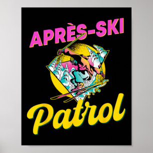 80s Retro Apres-ski Patrol Wear 90s Skiing Poster