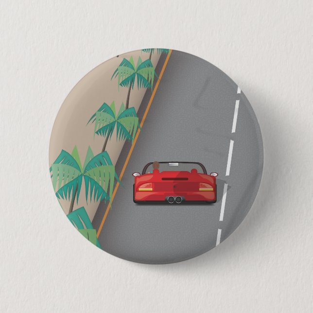 80s Retro Arcade Race 2 Inch Round Button (Front)