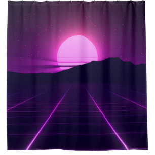 80s Retro Background Illustartion with 3D elements
