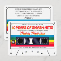 80's Retro Cassette Birthday Party Invitation
