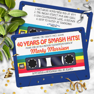 80's Retro Cassette Birthday Party Invitation