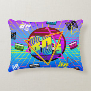 80's Retro Cassette Tape Old School Accent Pillow
