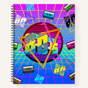 80's Retro Cassette Tape Old School Notebook