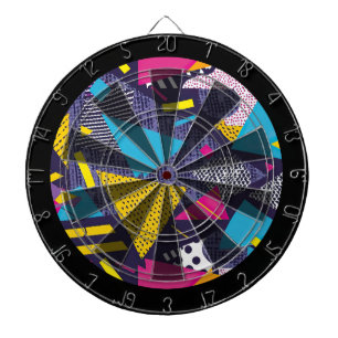 80s Retro Colorful Texture Dartboard