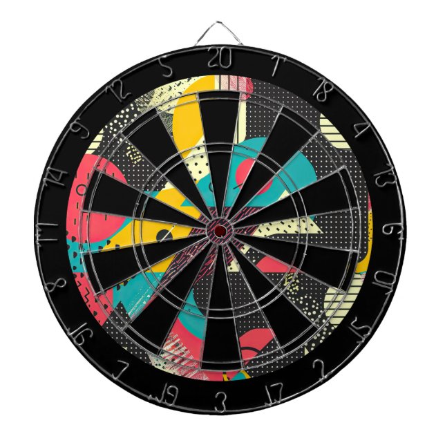 80s Retro Colorful Texture  Dartboard (Front)