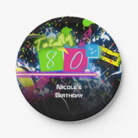 80's Retro Fun Birthday Party Neon Glow Splatter
