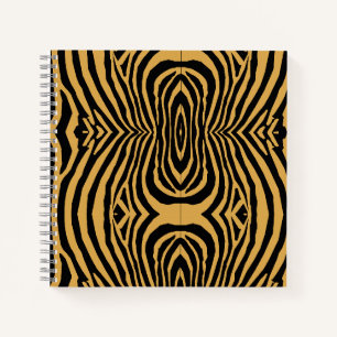 80s RETRO GOLD & BLACK ANIMAL PRINT STRIPE PATTERN Notebook