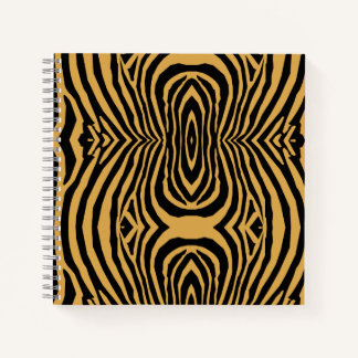 80s RETRO GOLD & BLACK ANIMAL PRINT STRIPE PATTERN Notebook