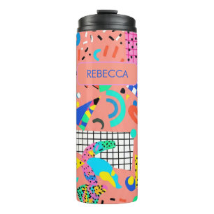80's Retro Memphis Revival Design Personalized Thermal Tumbler