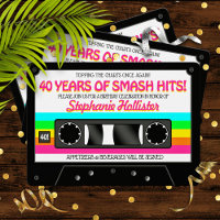 80's Retro Neon Label Cassette Birthday Party 