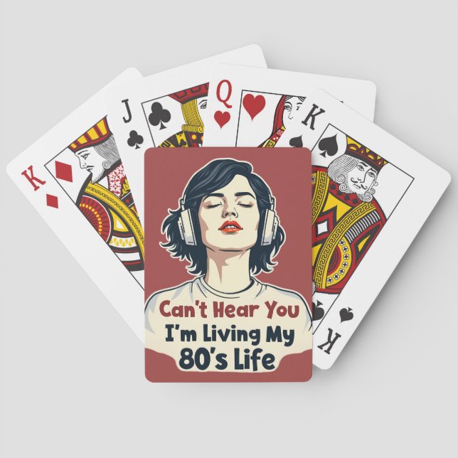 80s Retro Nostalgic Music Lover Throwback Design Playing Cards (Back)