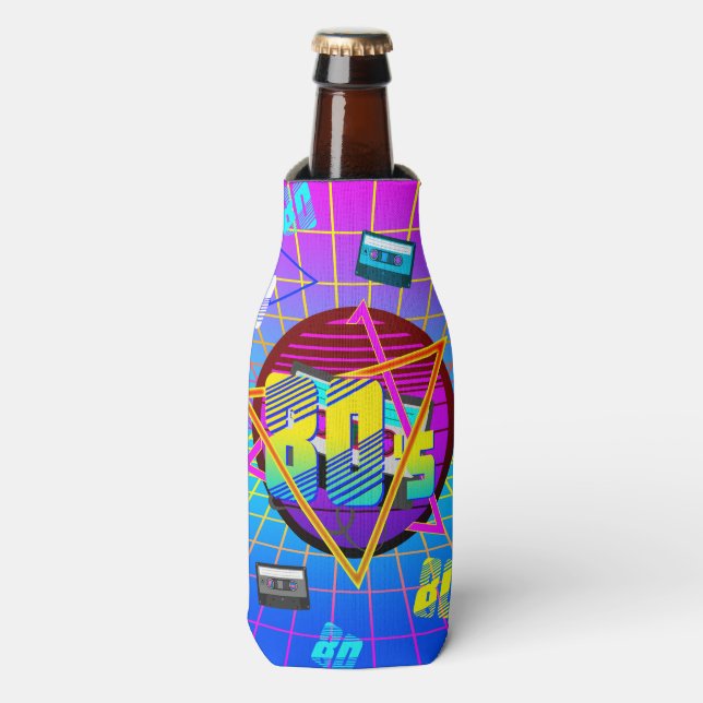 80's RETRO OLD SCHOOL CASSETTE TAPE   Bottle Cooler (Bottle Front)
