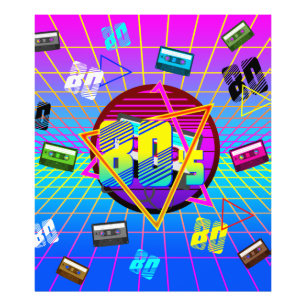 80's RETRO OLD SCHOOL CASSETTE TAPE   Photo Print