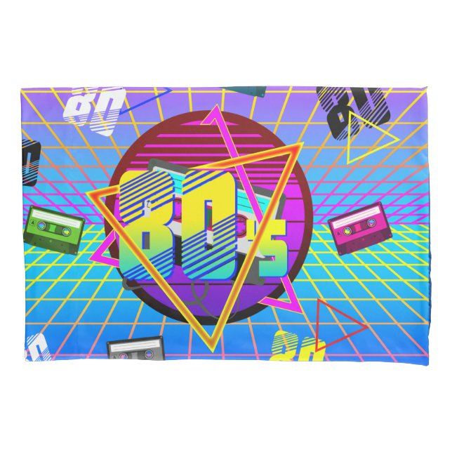 80's RETRO OLD SCHOOL CASSETTE TAPE  Pillowcase (Front)