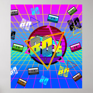 80's RETRO OLD SCHOOL CASSETTE TAPE Poster