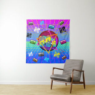 80's RETRO OLD SCHOOL CASSETTE TAPE Tapestry