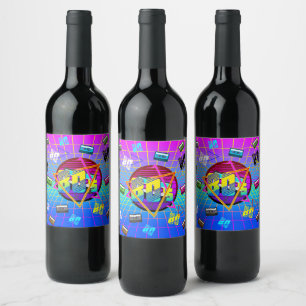 80's RETRO OLD SCHOOL CASSETTE TAPE   Wine Label
