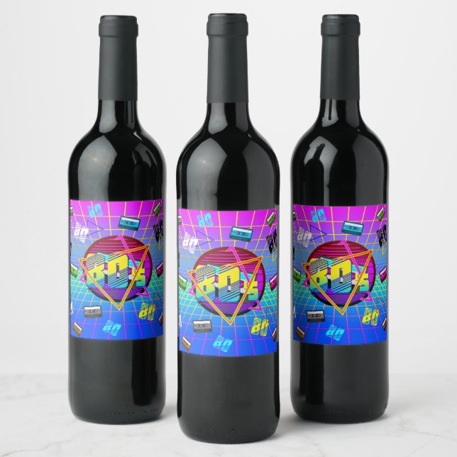 80's RETRO OLD SCHOOL CASSETTE TAPE   Wine Label (Bottles)