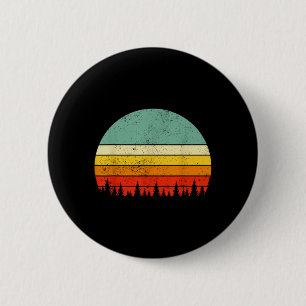 80s Retro Pine Trees Wildlife Nature Vintage Fores 2 Inch Round Button