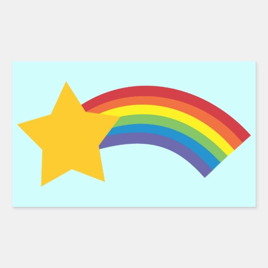 80's Retro Pop Rainbow Shooting Star Stickers