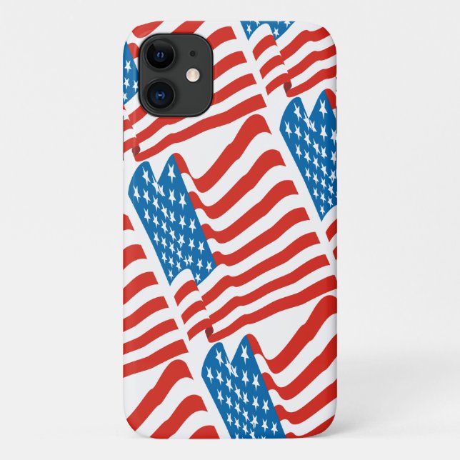 80s Retro Style American Flag USA Case-Mate iPhone Case (Back)