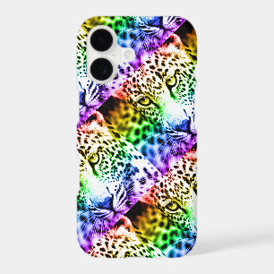 80s Retro Style Rainbow Leopard