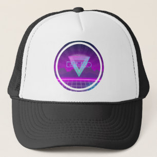 80s Retro Synthwave Grid Trucker Hat