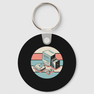 80s Retro Vintage Gamer Arcade Machine Gaming Gift Keychain
