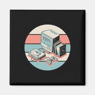 80s Retro Vintage Gamer Arcade Machine Gaming Gift Magnet