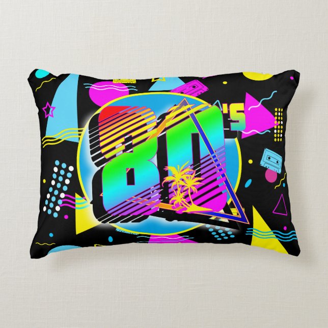 80'S RETRO VINTAGE OLD SCHOOL STYLE ACCENT PILLOW (Front)