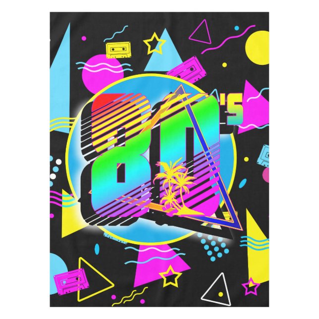 80'S RETRO VINTAGE OLD SCHOOL STYLE TABLECLOTH (Front)