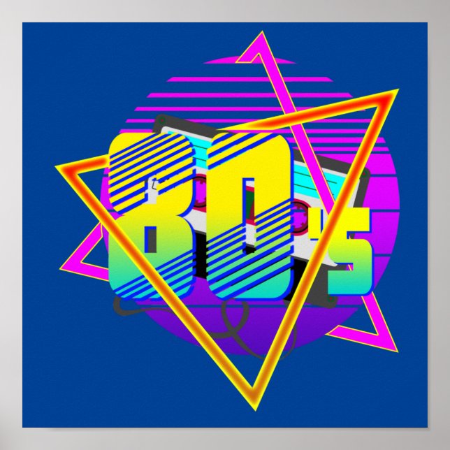 80's Retro Vintage Sunset  Poster (Front)