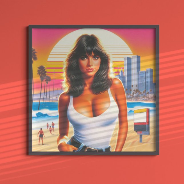 80s Retrowave Summer Girl Poster (Creator Uploaded)
