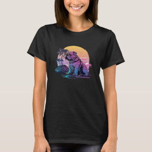 80s Retrowave Vibes with Bulldog s Aesthetic T-Shirt