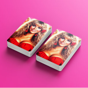 80s Retrowave Woman Playing Cards