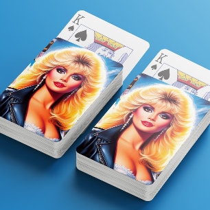 80s Retrowave Woman Playing Cards