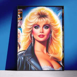 80s Retrowave Woman Poster