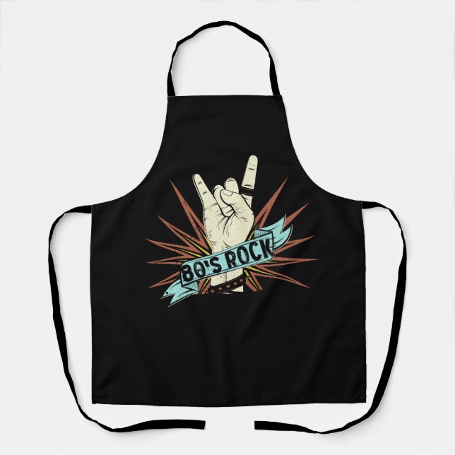 80s Rock Band 80's rock and roll Music Lover Rockb Apron (Front)