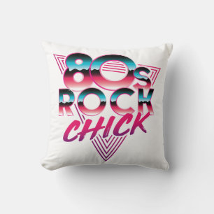 80s Rock Chick 1980s Music Lover Throw Pillow