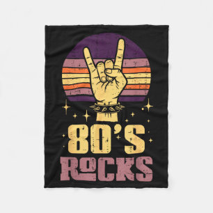 80s Rock Rocker Hand Vintage Punk Metal Music Men Fleece Blanket