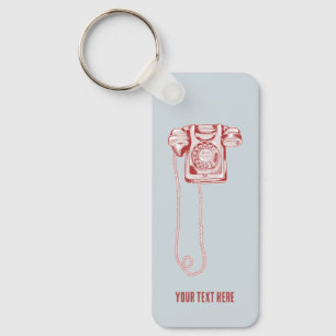 80s rotary dial telephone keychain