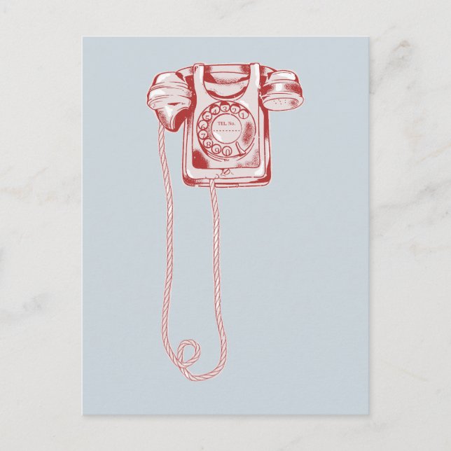 80s rotary dial telephone postcard (Front)