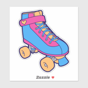  80s Skating Pink Blue Summer Roller Skate
